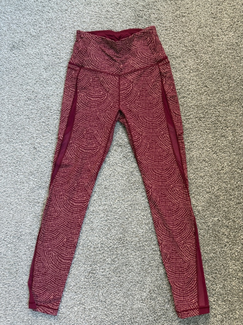 CALIA by Carrie Underwood Maroon Patterned Leggings